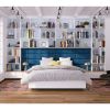 Jaxx Panelist Modern Padded Headboard – Set of 4 Wall Mounted Panels (Each 11.25" x 38") - King, Limestone Grey Microvelvet