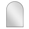 36"*24"Aluminum alloy fine-edged right-angle arched black wall mirror Decorative Bathroom Mirror with Elegant Scalloped Design (Double sided)