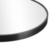 36"*24"Aluminum alloy fine-edged right-angle arched black wall mirror Decorative Bathroom Mirror with Elegant Scalloped Design (Double sided)
