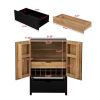 Lockers,side cabinets,Wine Bar Cabinet,Liquor Storage Credenza,Sideboard with Wine Racks & Stemware Holder,Wine glass holder,Metal handle