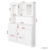 Kitchen Pantry Storage Cabinet, Modern Buffet Cabinet with Hutch, Food Pantry Cabinet with Doors and Shelves Wine Rack for Dining Room, White