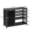 Bar Cabinet,Wine Bar Cabinet,Liquor Storage Credenza,Sideboard with Wine Racks & Stemware Holder,With UAB socket,Metal bracket