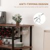 HOMCOM Wine Bar Cabinet with Charging Station and LED Lights, Industrial Liquor Cabinet Bar Stand for Home with 10-bottle Wine Rack, Glass Holders