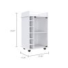Dukat Bar Cart; Two Shelves; Six Built-in Wine Rack; Four Casters -White