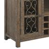 Raphaela Weathered Cherry Finish Server W/Cup Holder & Wine Rack