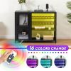 Bar Cabinet,Wine Bar Cabinet,Liquor Storage Credenza,Sideboard with Wine Racks & Stemware Holder,With UAB socket,Metal bracket