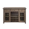 Raphaela Weathered Cherry Finish Server W/Cup Holder & Wine Rack