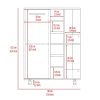 Bar Cart; Two External Shelves; Four Casters; Six Built-in Wine Rack; Single Door Cabinet -White
