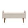 Teddy velvet storage stool, ,with storage space, suitable for apartments, living rooms and bedrooms-BEIGE(45.98"*16.75"*21.75")