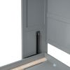 Queen Size Murphy Bed Wall Bed with Top Cabinets & Wine Rack ,Gray