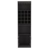 Kava Bar Cabinet, 16 Built-in Wine Rack, Two Door Cabinet, Two Shelves, Black