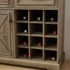 Farmhouse Liquor Cabinet Bar Cabinet with 2 Drawers, Wine Bar Cabinet with Removable Wine Racks Storage Shelves, Cupboard for Kitchen, Dining Room