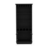 Dundee 70-Inch High 10-Glass Bar Cabinet with 5 Cubbies and 3 Open Shelves and Cabinet Black
