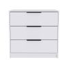 White 3-Drawer Rectangle Dresser