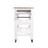 57 inch Rolling Kitchen Island with Storage,Kitchen Cart with Solid OAK Wood Top,Two-sided Kitchen island Cart on Wheels ,Wine and Spice Rack