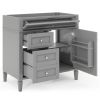 36'' Bathroom Vanity without Top Sink, Modern Bathroom Storage Cabinet with 2 Drawers and a Tipout Drawer, Solid Wood Frame (NOT INCLUDE BASIN SINK)