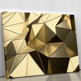 Gold Geometric Surface Canvas Print or Poster (Type: Poster Print, size: 16" x 12" / 42cm x 30cm (approx))