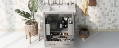 30" Bathroom Vanity with Single Sink, Combo Cabinet Undermount Sink, Bathroom Storage Cabinet with 2 Doors and a Drawer, Soft Closing