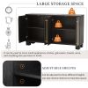 Wood Traditional Style Sideboard with Adjustable Shelves and Gold Handles for Kitchen,Dining Room and Living Room
