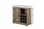 Farmhouse Coffee Bar Cabinet Bar Cabinet with Wine Rack Barn Door Buffet Sideboard Cabinet with Drawer, Adjustable Storage Shelves, Living Room
