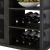 Industrial Wine Bar Cabinet with Liquor Storage, Sideboard featuring Wine Racks & Stemware Holder (55.12''w x 13.78''d x 30.31''h)