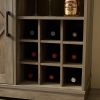 Farmhouse Coffee Bar Cabinet Bar Cabinet with Wine Rack Barn Door Buffet Sideboard Cabinet with Drawer, Adjustable Storage Shelves, Living Room