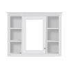 35'' x 27.5'' Medicine Cabinet, Wall Mounted Bathroom Storage Cabinet, Modern Bathroom Wall Cabinet with Mirror