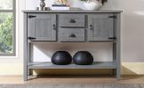 48'' Solid Wood Sideboard Console Table with 2 Drawers and Cabinets and Bottom Shelf