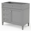 36'' Bathroom Vanity without Top Sink, Modern Bathroom Storage Cabinet with 2 Drawers and a Tipout Drawer, Solid Wood Frame (NOT INCLUDE BASIN SINK)
