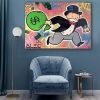 Hand Painted Oil Painting  Alec Monopoly Painting Wall Street Art Modern Abstract Living Room Hallway Bedroom Luxurious Decorative Painting