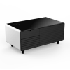 Modern Smart mini Coffee Table with Built in Fridge;  Outlet protection; Wireless charging module; Mechanical temperature control; Power socket; USB i