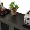 Industrial Wine Bar Cabinet with Liquor Storage, Sideboard featuring Wine Racks & Stemware Holder (55.12''w x 13.78''d x 30.31''h)