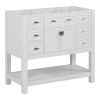 36'' Bathroom Vanity without Top Sink, White Cabinet only, Modern Bathroom Storage Cabinet with 2 Soft Closing Doors and 6 Drawers (Not Include Sink)