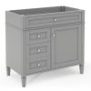 36'' Bathroom Vanity without Top Sink, Modern Bathroom Storage Cabinet with 2 Drawers and a Tipout Drawer, Solid Wood Frame (NOT INCLUDE BASIN SINK)