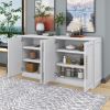 Sideboard with 4 Doors Large Storage Space Buffet Cabinet with Adjustable Shelves and Silver Handles for Kitchen,Dining Room,Living Room