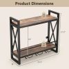 Industrial Wall-Mounted Wine Rack with Holder