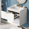 Modern 24-Inch Wall-Mounted Bathroom vanity with 2 Drawers, Ideal for Small Bathrooms