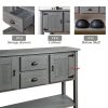 48'' Solid Wood Sideboard Console Table with 2 Drawers and Cabinets and Bottom Shelf