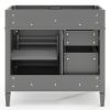 36'' Bathroom Vanity without Top Sink, Modern Bathroom Storage Cabinet with 2 Drawers and a Tipout Drawer, Solid Wood Frame (NOT INCLUDE BASIN SINK)
