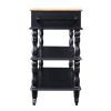 56 inch Rolling Kitchen Island with Storage,Kitchen Cart with Solid OAK Wood Top,Two-sided Kitchen island Cart on Wheels , Wine and Spice Rack