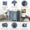 30'' Bathroom Vanity with Resin Sink,Solid Wood Frame Bathroom Storage Cabinet with Soft Closing Doors,Retro Style