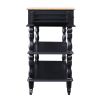 56 inch Rolling Kitchen Island with Storage,Kitchen Cart with Solid OAK Wood Top,Two-sided Kitchen island Cart on Wheels , Wine and Spice Rack