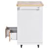 Rolling Kitchen Island with Storage, Two-sided Kitchen island Cart on Wheels with RubberWood Top,Wine and Spice Rack