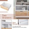 Rolling Kitchen Island with Storage, Two-sided Kitchen island Cart on Wheels with RubberWood Top,Wine and Spice Rack