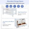 Modern 30 inch Navy Blue/White Bathroom Vanity Cabinet Combo with Open Storage, Two Drawers