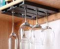 2 Pack Wine Glass Holder Under Shelf or Cabinet Punch-free Wine Glass Rack