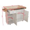 44 Inch Kitchen Island Cart with Solid Wood Top, Wine Storage, Spice Rack, Towel Rack, Wine Glass Holder, Rolling Kitchen Island Table on Wheels