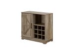 Farmhouse Coffee Bar Cabinet Bar Cabinet with Wine Rack Barn Door Buffet Sideboard Cabinet with Drawer, Adjustable Storage Shelves, Living Room