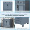 30'' Bathroom Vanity with Resin Sink,Solid Wood Frame Bathroom Storage Cabinet with Soft Closing Doors,Retro Style