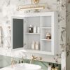 35'' x 27.5'' Medicine Cabinet, Wall Mounted Bathroom Storage Cabinet, Modern Bathroom Wall Cabinet with Mirror